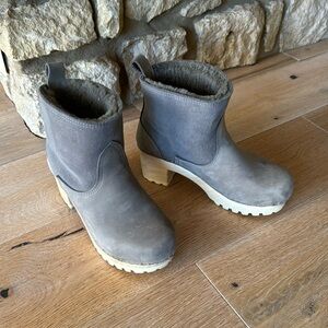 No. 6 Gray Ankle Boots with Cream Soles Retail $420